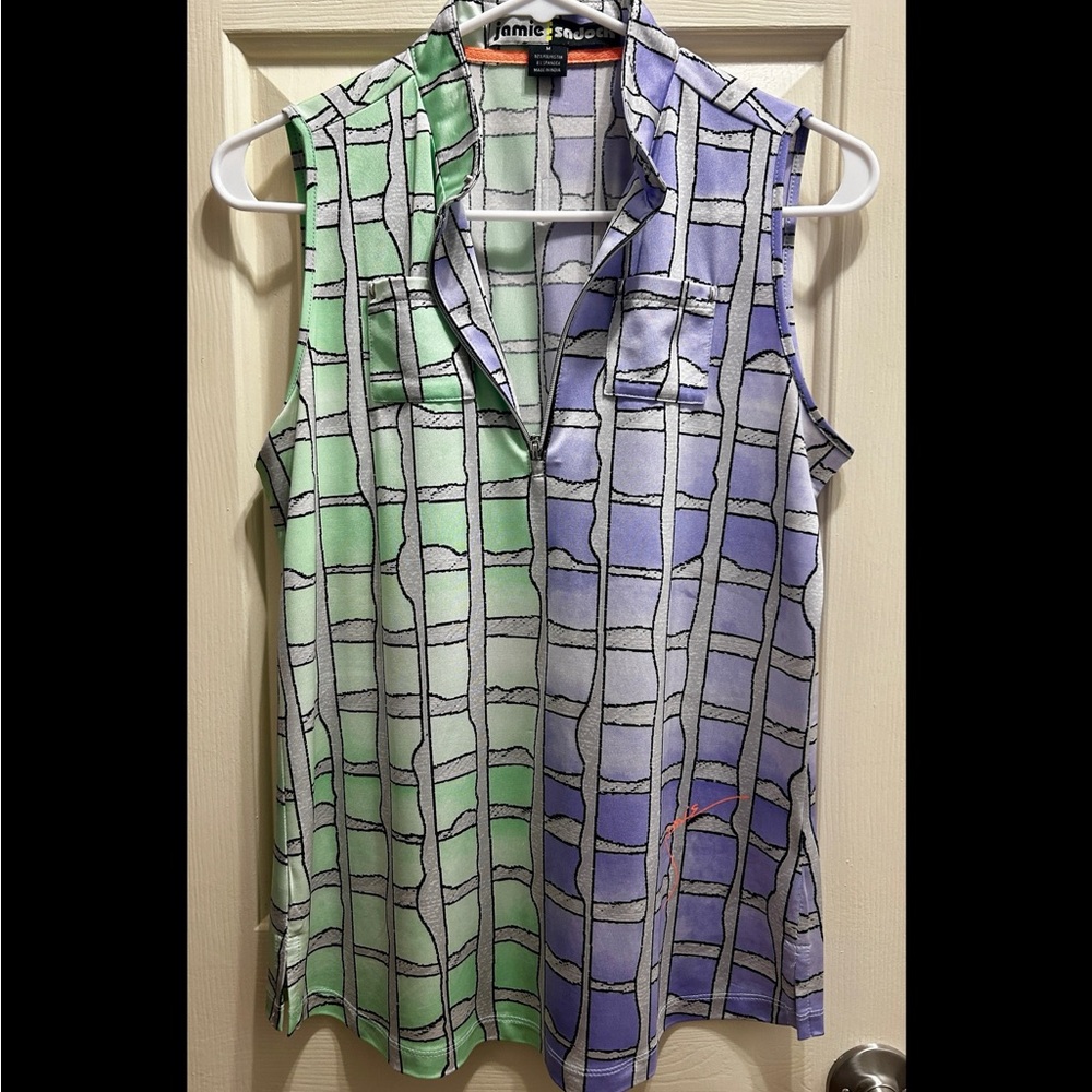 Jamie Sadock Green and Purple Sleeveless Top